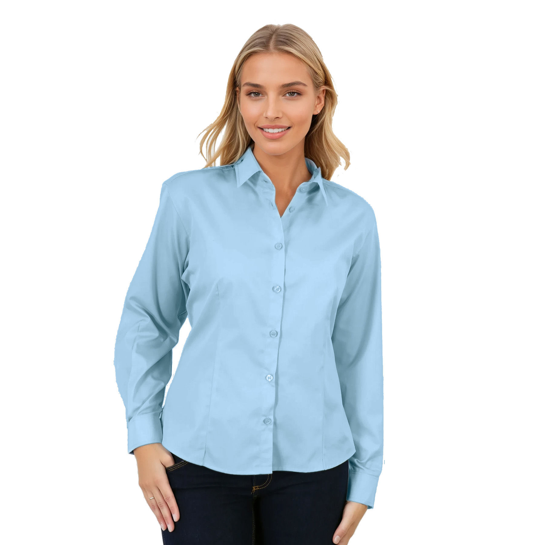 Picture of Ladies Classic Woven Shirt Long Sleeve