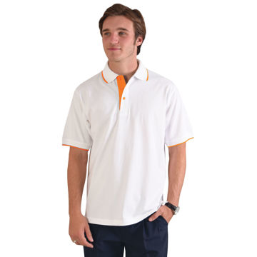 Picture of Trendy Polo - White/orange - While Stock Last