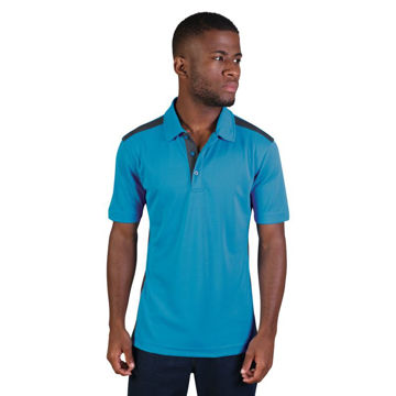Picture of 160gsm Vector Polo - Cyan/Graphite - End Of Range
