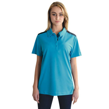 Picture of 160gsm Ladies’ Vector Polo - Cyan/Graphite -  End Of Range