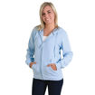 Picture of Ladies Zip Up Fleece Hoodie - Sky/grey