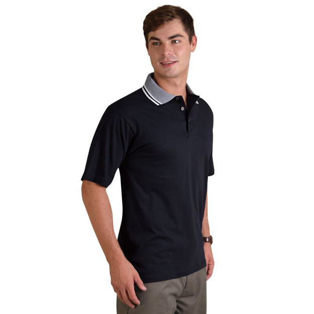 Picture of Jacquard Collar Golfer - Black - While stocks last 