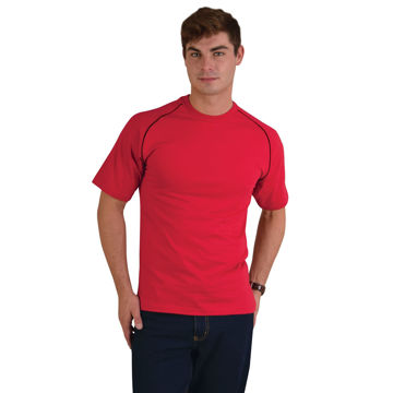 Picture of Raglan Trim T-Shirt - Black/Red - While Stock Last 