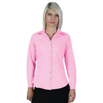 Picture of Donna Blouse Long Sleeve - Stripe 5 - Pink - While Stocks Last