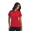 Picture of Ladies Contrast Trim Pique Knit Polo- Red- While Stocks