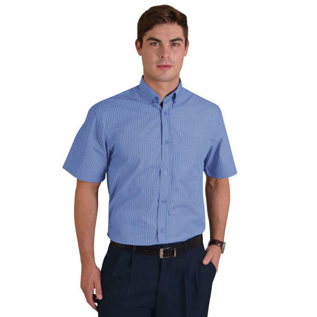 Picture of Cameron Shirt Short Sleeve - Stripe 6 - Med Blue - End Of Range