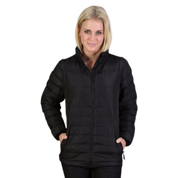 Picture of Ladies Zip Off Sleeve Puffer Jacket - Black - End Of Range
