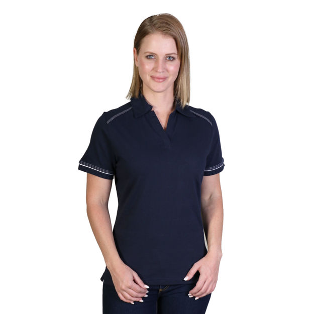 Picture of Ladies Flat Piping Polo - While Stocks Last