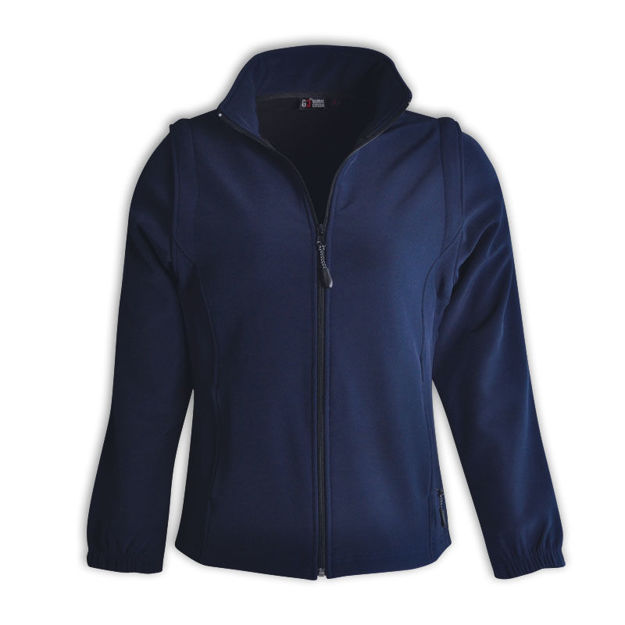 Picture of Ladies Zip Off Sleeve Softshell Jacket - Navy - While Stocks Last