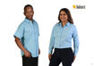 Picture of Ladies Classic Woven Shirt Short Sleeve - Blue Sky - End Of Range