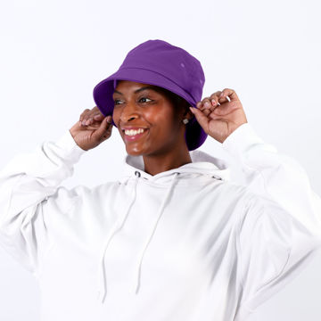Model in purple