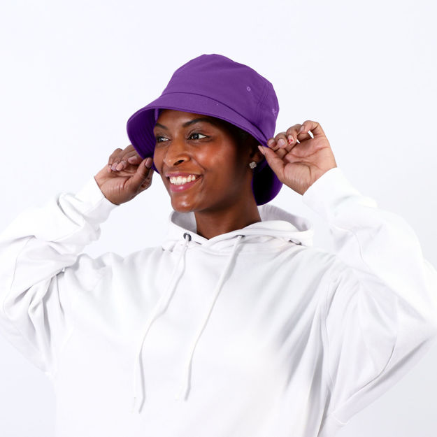 Model in purple
