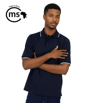 Picture of Pencil Stripe Golfer - Navy/white
