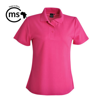 Picture of 175g Ladies Classic Pique Knit Polo - Hot Pink - While Stocks Last