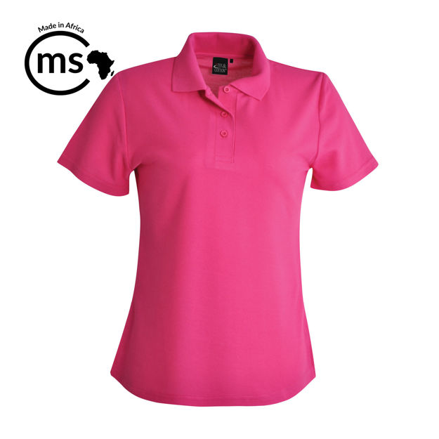 Picture of 175g Ladies Classic Pique Knit Polo - Hot Pink - While Stocks Last
