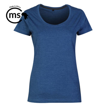 Picture of 150gsm Ladies’ Fashion Fit T-Shirt  - Mid Blue Melange - While Stocks Last